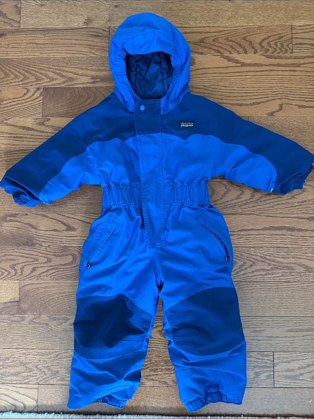 Patagonia Bright/Deep Blue Kids Hooded Snow One-Piece